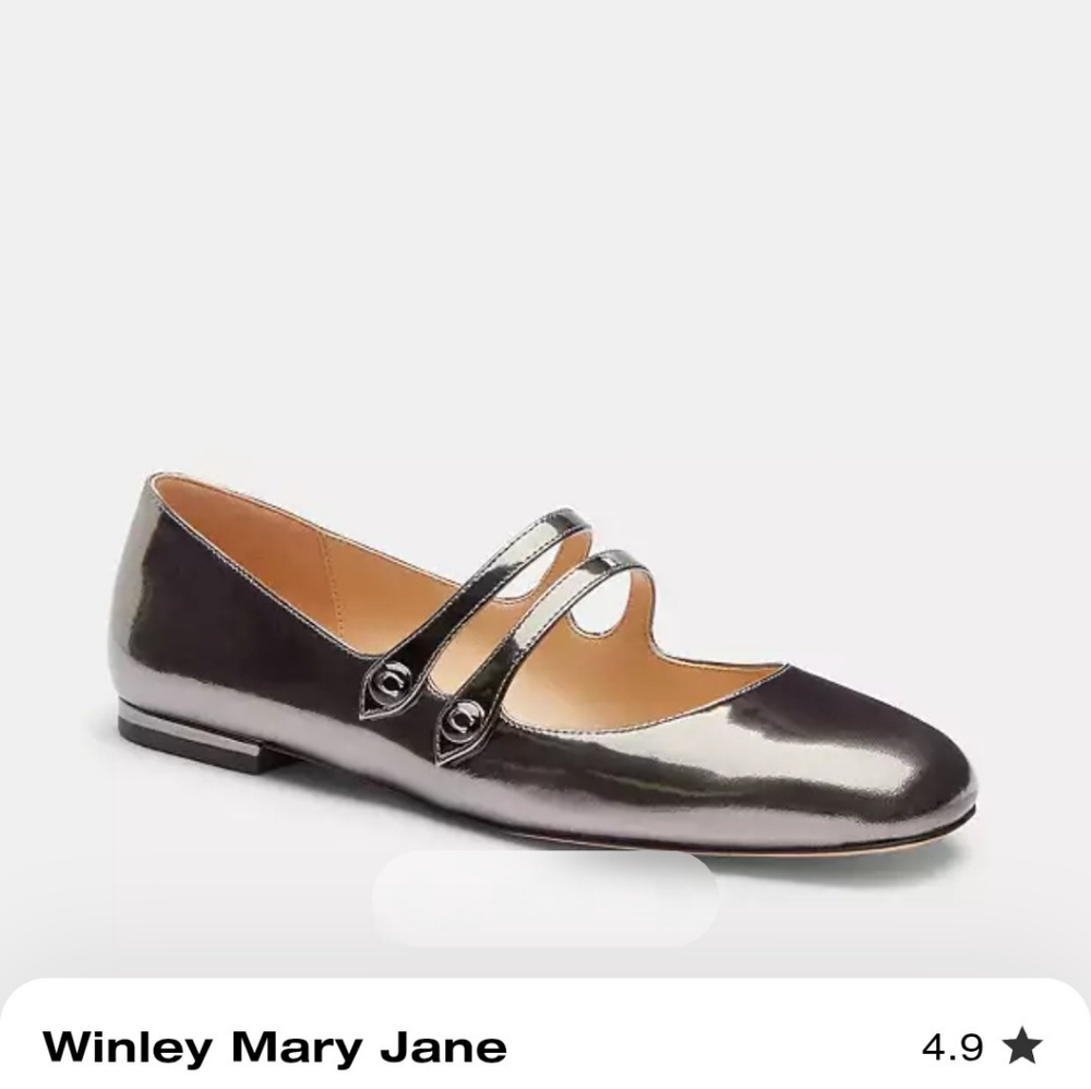 Coach Metallic Leather Winley Mary Jane Women's sz 10 - Picture 15 of 16